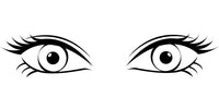 Eyes w/ lashes vinyl decal - For Cars, Laptops, Sticker, Mirrors, etc.