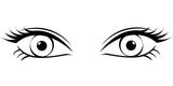 Eyes w/ lashes vinyl decal - For Cars, Laptops, Sticker, Mirrors, etc.