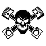 Skull and Crossing Pistons vinyl decal - For Cars, Laptops, Sticker, Mirrors, etc.