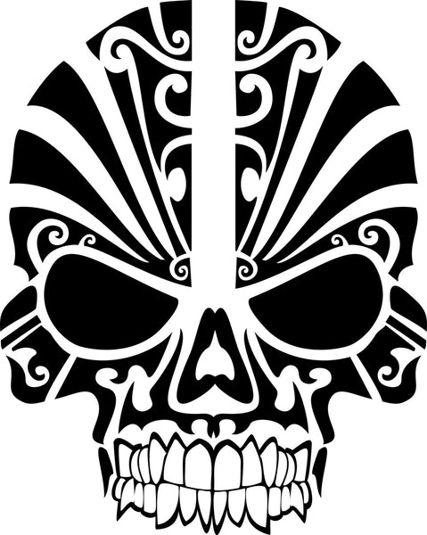 Tribal Skull vinyl decal - For Cars, Laptops, Sticker, Mirrors, etc.