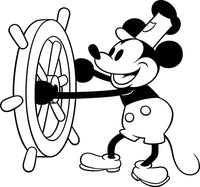 Disney Mickey Mouse Steamboat Willie vinyl decal - For Cars, Laptops, Sticker, Mirrors, etc.