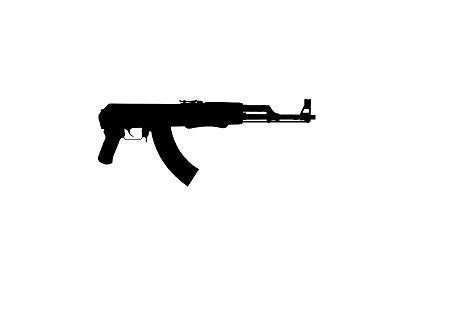 AK 47 vinyl decal style 2 - For Cars, Laptops, Sticker, Mirrors, etc.