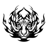 Flaming Tiger Head vinyl decal - For Cars, Laptops, Sticker, Mirrors, etc.