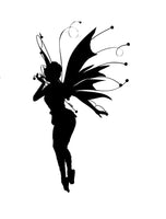 Fairy Blowing a Kiss Silhouette Vinyl Decal - For Cars, Laptops, Sticker, Mirrors, etc.