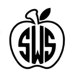 Apple Monogram vinyl decal - For Cars, Laptops, Sticker, Mirrors, etc.