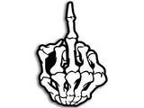 Skeleton Hand giving the middle finger vinyl decal - For Cars, Laptops, Sticker, Mirrors, etc.