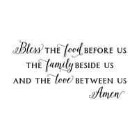 Bless the food before us - Kitchen decor Saying Vinyl Decal - For Signs, Laptops, Mirrors, etc.