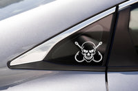 Fishing Skull and Hooks Vinyl Decal - For Cars, Laptops, Mirrors, etc.