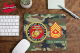 Custom Personalized US Marine Mouse Pad - Military Mousepad - Rank Mouse mat - Custom office - Gift - Computer Accessories - Personalize