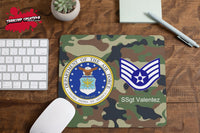 Custom Personalized US Air Force Mouse Pad - Military Mousepad - Rank Mouse mat - Custom office - Gift - Computer Accessories - Personalize