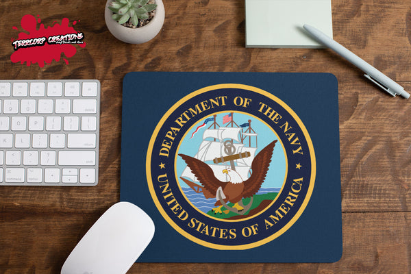 US Navy Logo Mouse Pad - Military Mousepad - Logo Mouse mat - Custom office - Gift Idea - Computer Accessories -