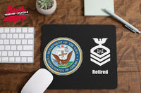 Custom Personalized US Navy Mouse Pad - Military Mousepad - Rank Mouse mat - Custom office - Gift - Computer Accessories - Personalize