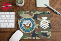 Custom Personalized US Navy Mouse Pad - Military Mousepad - Rank Mouse mat - Custom office - Gift - Computer Accessories - Personalize