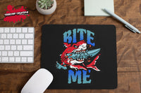 Bite Me Shark Attack Mouse Pad - Funny Mousepad - Humor Mouse mat - Custom office - Gift Idea - Novelty computer - Custom - Customize