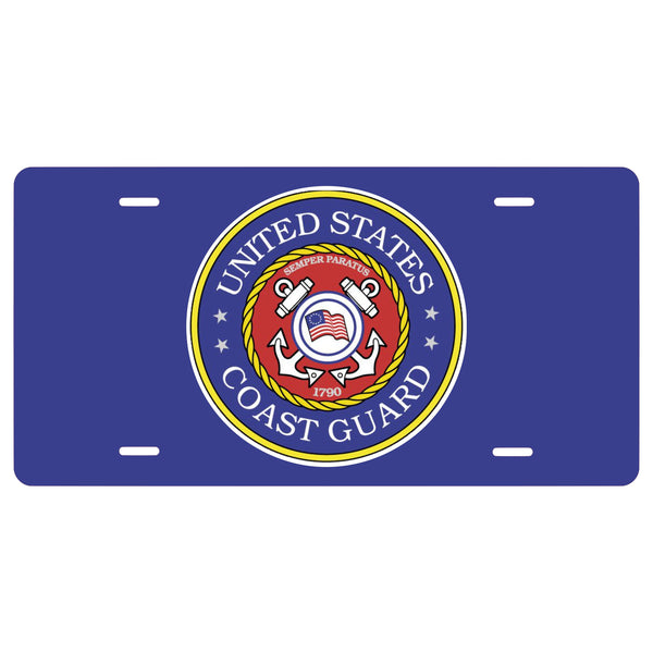 Personalized Custom US Coast Guard Novelty Front License Plate - America - Military - Decorative Auto Tag - Wall Decor - Room Art Sign