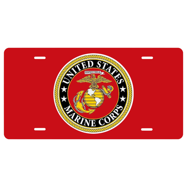 Personalized Custom US Marines Novelty Front License Plate - America - Military - Decorative Auto Tag - Wall Decor - Sign - Room Art Sign