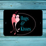 Hugs and Kisses metal sign - Wall Decor - Aluminum Door Sign - Wall Metal Sign - Kid's Room - inspirational - Man Cave - She Shed - Wall Art