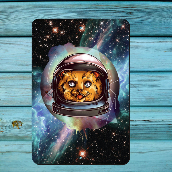 Cosmic Kitty metal sign - Wall Decor - Aluminum Door Sign - Wall Metal Sign - Kid's Room - Study - Outer Space - Alien - Animal - Wall Art