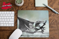 Jolly Roger Pirate Flag Mouse Pad - Caribbean Mousepad - Pirates Mouse Mat - Custom - Office - Gift Idea - Novelty computer - Black Beard