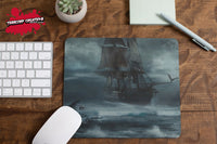 Pirate Ship in Storm Picture Mouse Pad - Caribbean Mousepad - Pirates Mouse Mat - Office - Gift Idea - Novelty computer - Black Beard - Art