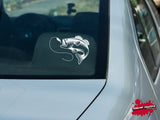 Fish going after Lure vinyl decal - For Cars, Laptops, Water Bottles, Mirrors, Tackle Boxes, Gift, etc. - Fishing - Salt Water - Fresh  -