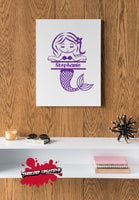 Mermaid Split Name Vinyl Decal - Custom - Personalized - Mythical Mermaids - For Canvas, Cars, Laptops, Mugs, Cup, Sticker, Mirrors, etc.