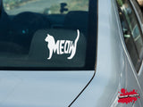 Cat Meow Vinyl Car Decal - Cat Decal - Meow - Animal - Feline -  For Cars, Cups, Mugs, Binders, Laptops, Sticker, Mirrors, etc.