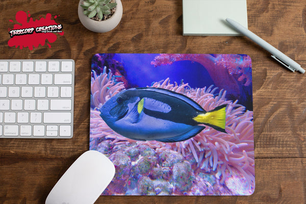 Blue Tang Mouse Pad - Caribbean Mousepad - Pirates - Underwater Mouse Mat - Custom - Office - Gift Idea - Novelty computer - Ocean Fish