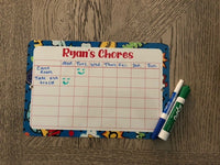 Personalized Custom Chore Chart Dry Erase metal sign - Aluminum Door Sign - Wall Metal Sign - Kid's Room - Study - Daily / Weekly Chores