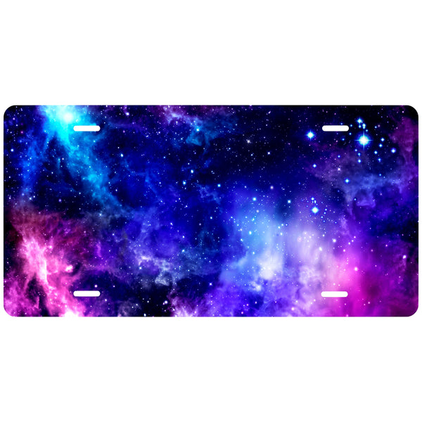 Personalized Custom "Colorful Space"  Novelty Front License Plate - Outer - Space - Colorfull - Decorative Auto Tag - Wall Decor - Sign