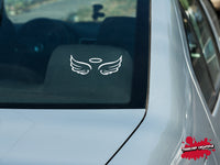 Angel Wings Vinyl Decal - For Cars, Laptops, Sticker, Mirrors, Books, etc. - Angels | Heaven | In Memory | Angelic | Wings | Sky | Heavens