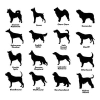 Dog Silhouettes vinyl decal - 61 breeds to choose from | add your pet's name for free |  For Cars, Laptops, Sticker, Mirrors, dog house, etc