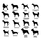 Dog Silhouettes vinyl decal - 61 breeds to choose from | add your pet's name for free |  For Cars, Laptops, Sticker, Mirrors, dog house, etc