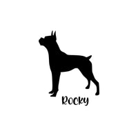 Dog Silhouettes vinyl decal - 61 breeds to choose from | add your pet's name for free |  For Cars, Laptops, Sticker, Mirrors, dog house, etc