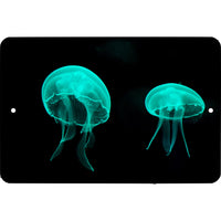 Green Jellyfish Metal Sign - Wall Decor - Aluminum Door Sign - Metal Sign - Kid's Room - Jelly Fish - Ocean - Pirate - Caribbean - Man Cave